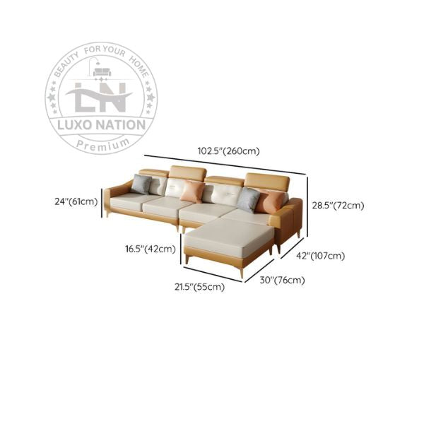 🛋️  American Elegance – Luxury Modular L-Shaped Sofa with Ottoman